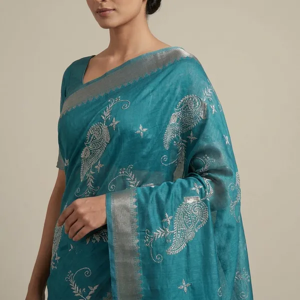 Green_Cotton_Blend_Digital_Print_Saree_For_Women