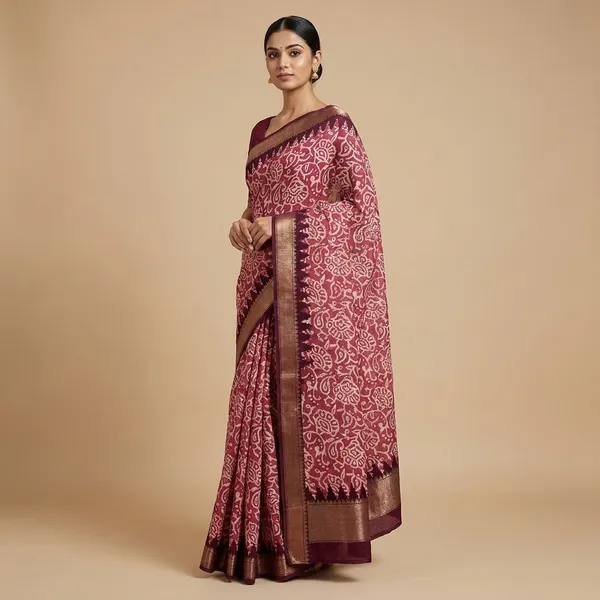 Red_Cotton_Blend_Digital_Print_Saree_For_Women