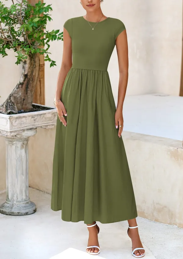 Olive_Green_Georgette_Premium_Maxi_Dress_For_Women