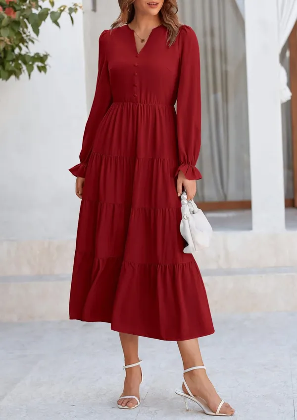 Maroon_Rayon_Premium_Maxi_Dress_For_Women
