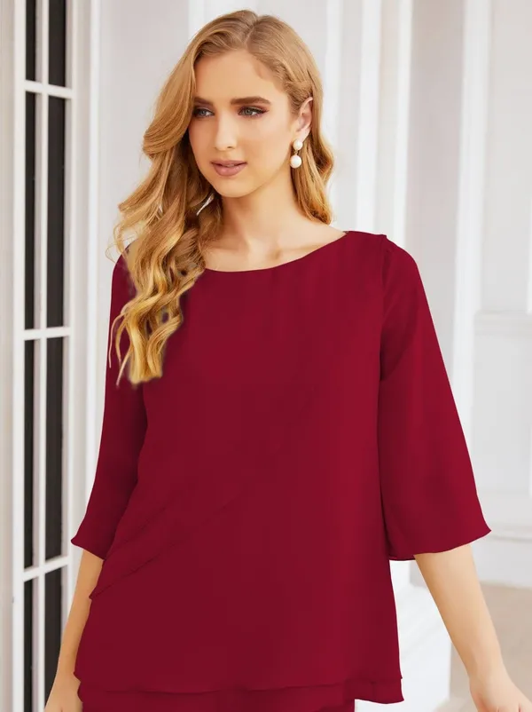 Maroon_Georgette_Premium_Co_Ord_Set_For_Women