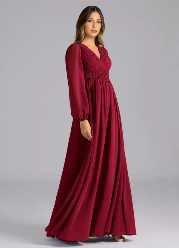 Maroon_Georgette_Premium_Maxi_Dress_For_Women