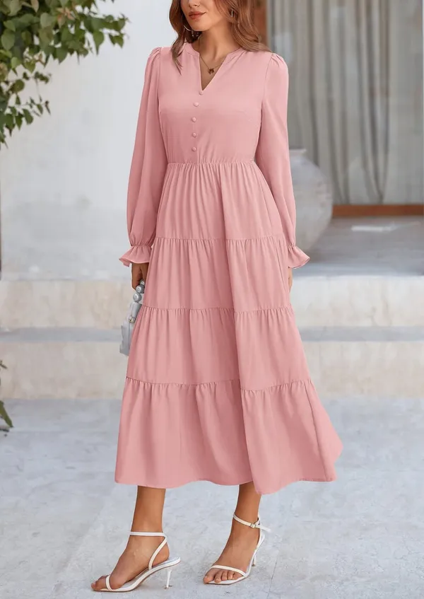 Pink_Rayon_Premium_Maxi_Dress_For_Women