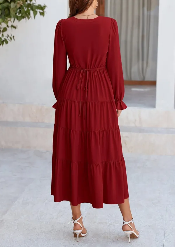 Maroon_Rayon_Premium_Maxi_Dress_For_Women