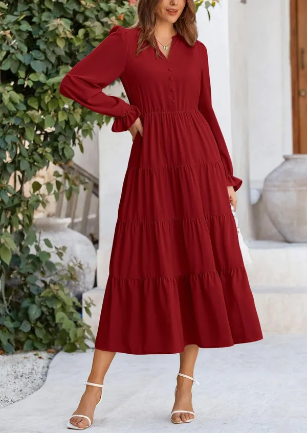 Maroon_Rayon_Premium_Maxi_Dress_For_Women