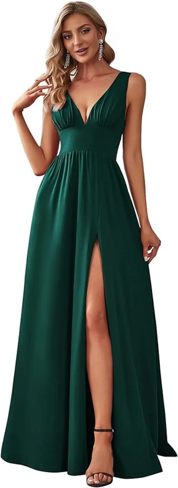 Emerald_Green_Georgette_Premium_Maxi_Dress_For_Women