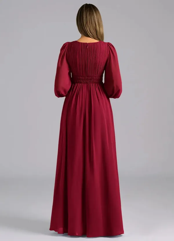 Maroon_Georgette_Premium_Maxi_Dress_For_Women