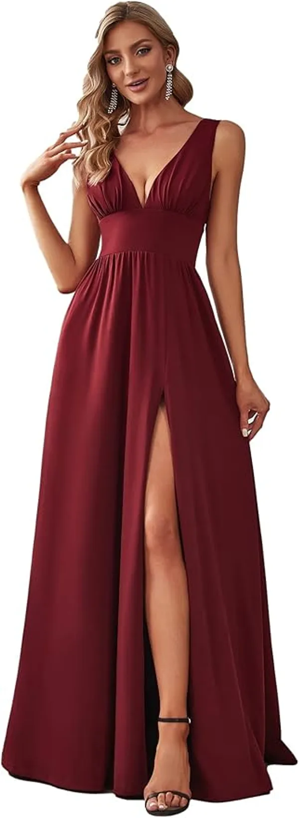 Maroon_Georgette_Premium_Maxi_Dress_For_Women