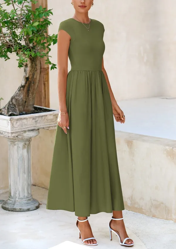 Olive_Green_Georgette_Premium_Maxi_Dress_For_Women