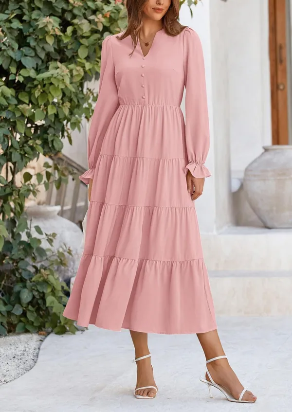 Pink_Rayon_Premium_Maxi_Dress_For_Women