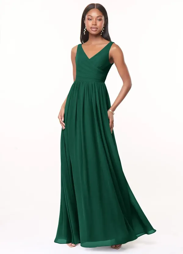 Deep_Green_Georgette_Premium_Maxi_Dress_For_Women