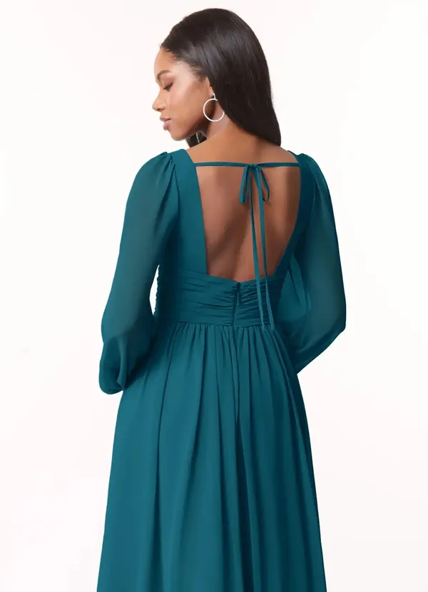 Teal_Green_Georgette_Premium_Maxi_Dress_For_Women