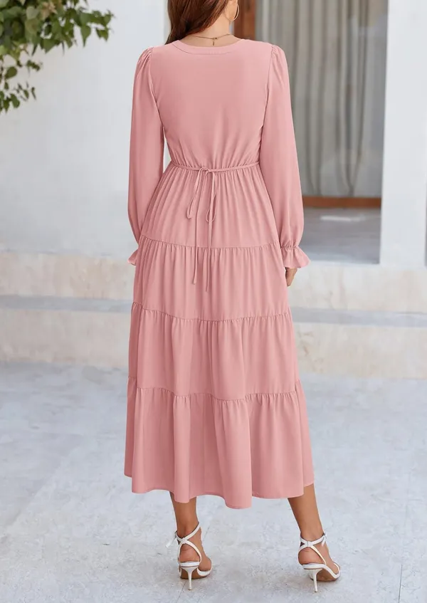 Pink_Rayon_Premium_Maxi_Dress_For_Women