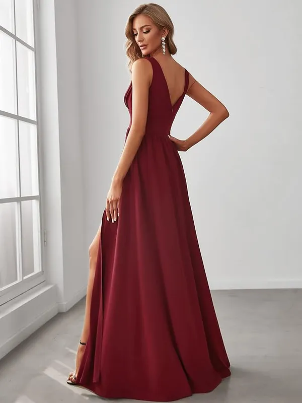 Maroon_Georgette_Premium_Maxi_Dress_For_Women