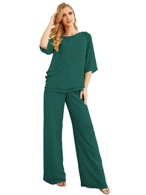 Dark_Green_Georgette_Premium_Co_Ordset_For_Women