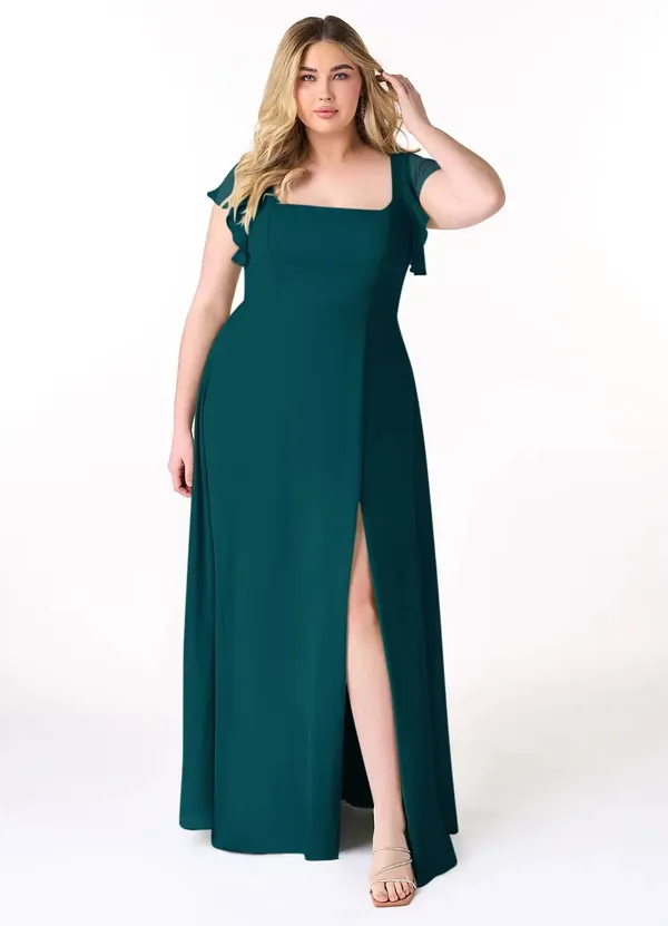 Emerald_Green_Georgette_Premium_Maxi_Dress_For_Women