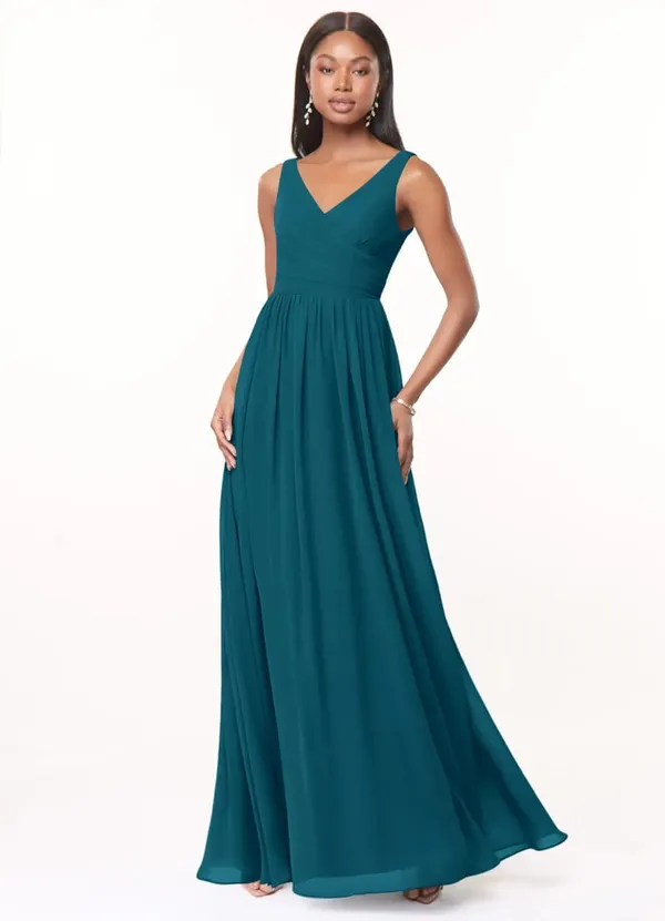 Teal_Georgette_Premium_Maxi_Dress_For_Women