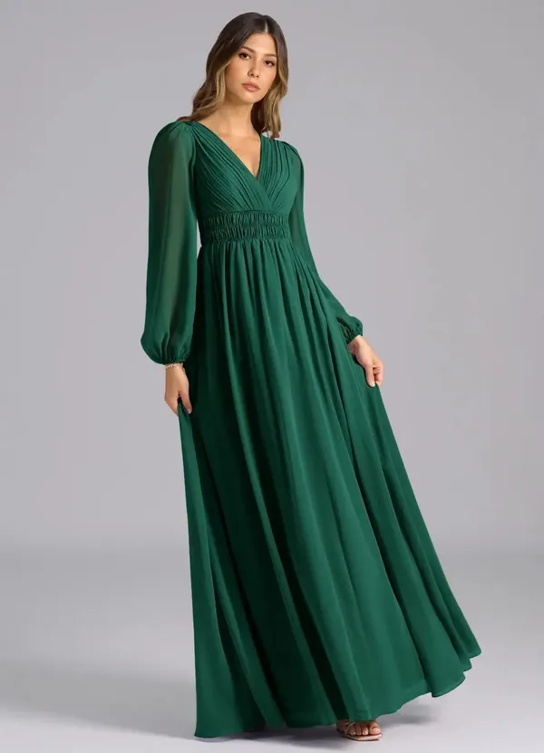 Emerald_Green_Georgette_Premium_Maxi_Dress_For_Women