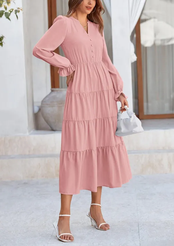 Pink_Rayon_Premium_Maxi_Dress_For_Women