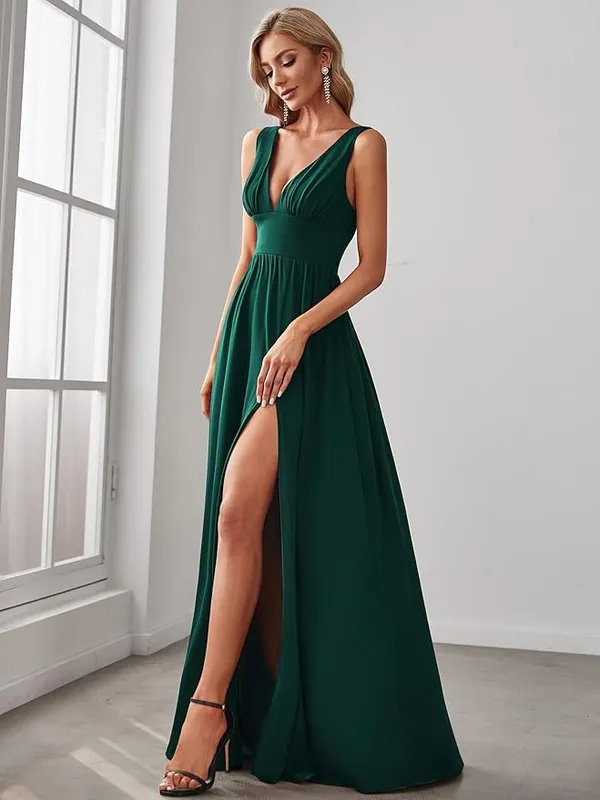 Emerald_Green_Georgette_Premium_Maxi_Dress_For_Women