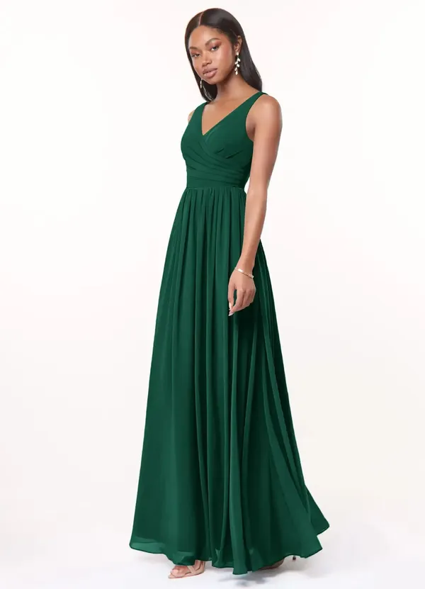Deep_Green_Georgette_Premium_Maxi_Dress_For_Women