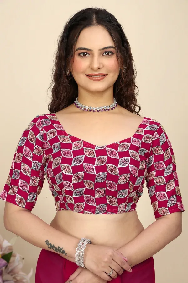 Magenta_Reniyal_Gotta_Patti_Border_Embroidered_Saree_For_Women