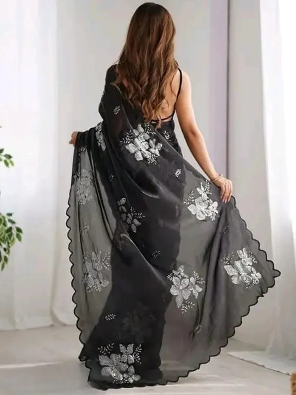 Black_Georgette_Embroidered_Scalloped_Border_Saree_For_Women