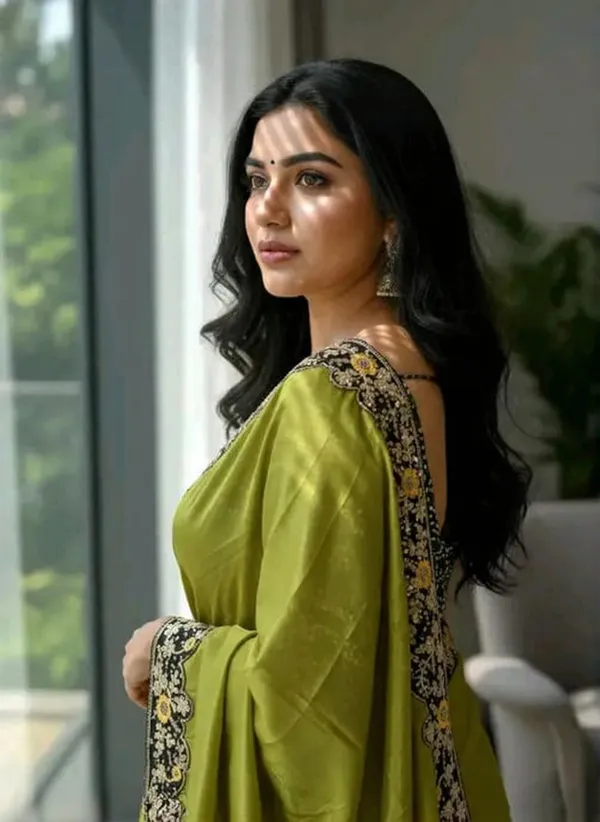 Olive_Green_Georgette_Embroidered_Saree_For_Women