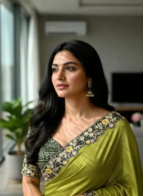 Olive_Green_Georgette_Embroidered_Saree_For_Women