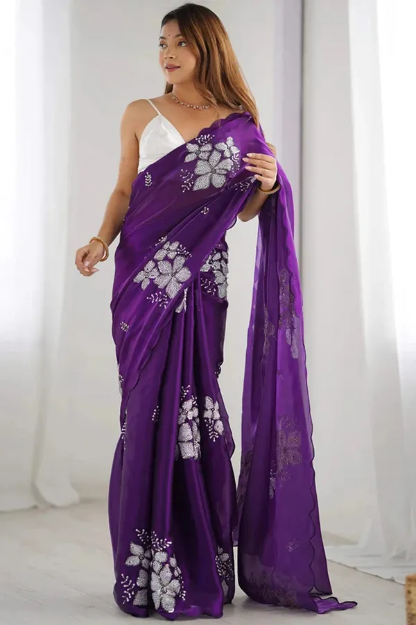 Purple_Organza_Silver_Floral_Embroidered_Saree_For_Women