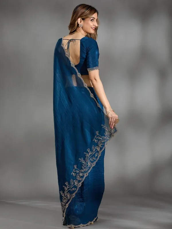 Deep_Blue_Chiffon_Embellished_Saree_For_Women