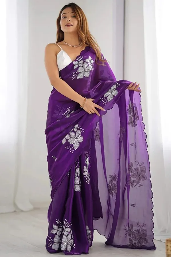 Purple_Organza_Silver_Floral_Embroidered_Saree_For_Women