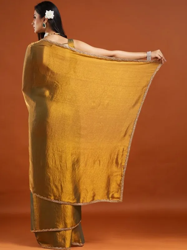 Golden_Yellow_Chiffon_Embroidered_Border_Saree_For_Women