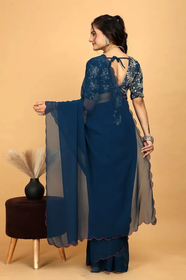 Navy_Blue_Georgette_Embroidered_Blouse_Saree_For_Women