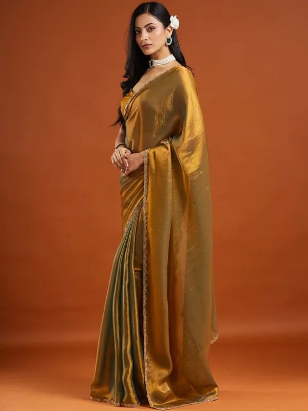 Golden_Yellow_Chiffon_Embroidered_Border_Saree_For_Women