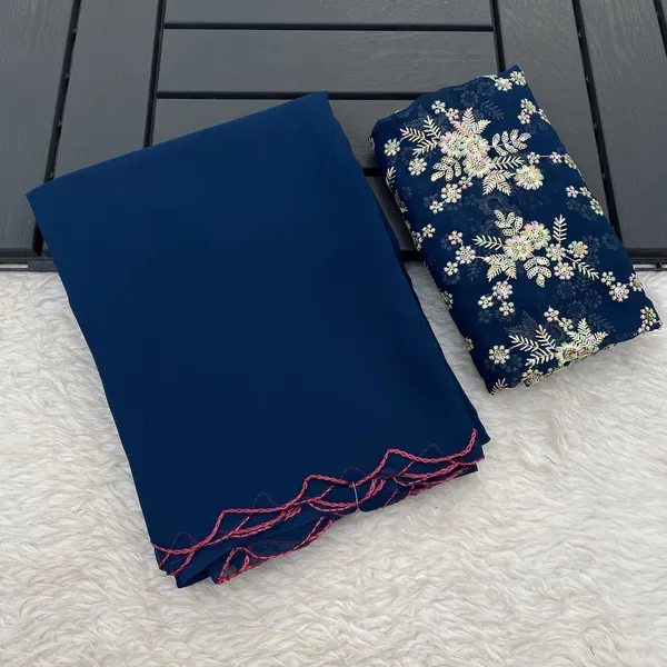 Navy_Blue_Georgette_Embroidered_Blouse_Saree_For_Women