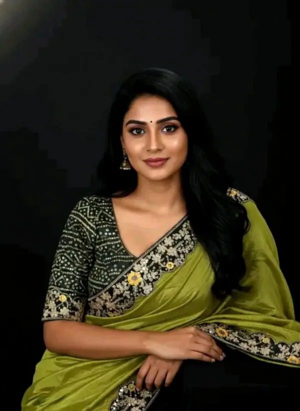 Olive_Green_Georgette_Embroidered_Saree_For_Women