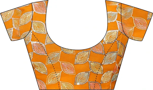 Orange_Reniyal_Printed_Leaf_Pattern_Saree_For_Women