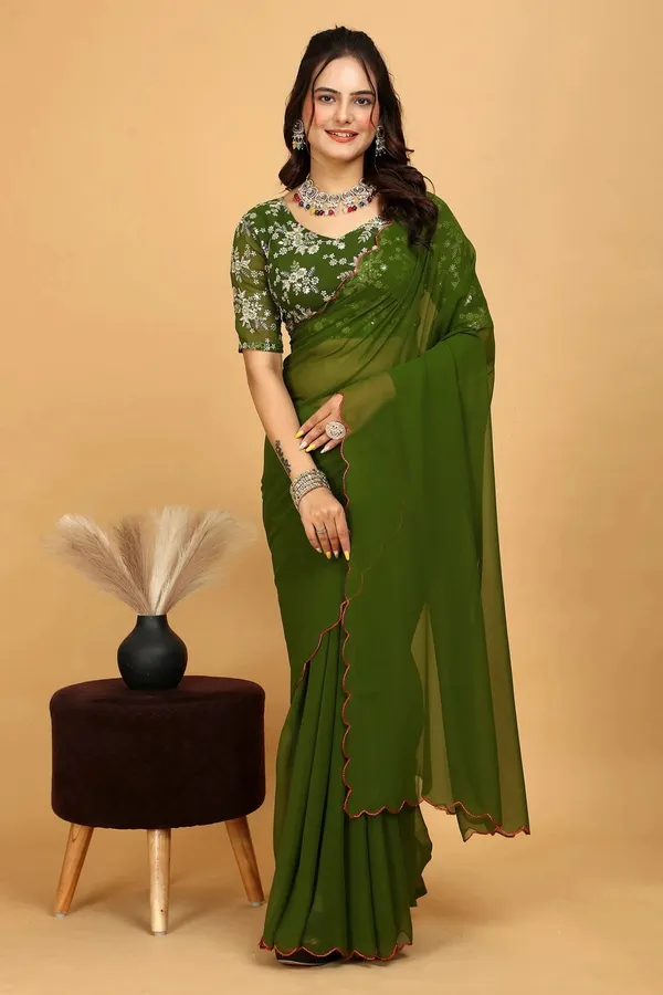 Olive_Green_Reniyal_Floral_Embroidered_Saree_For_Women