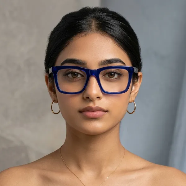 CHONKI_Blue_Transparent_Frame_Square_Eyeglasses_with_Black_Temples