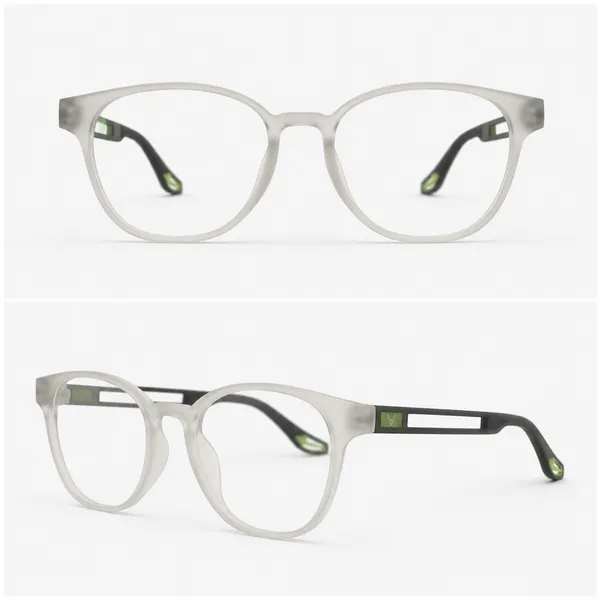 BOLT_Frosted_Clear_Frame_Eyeglasses_With_Green_Accent_Temples