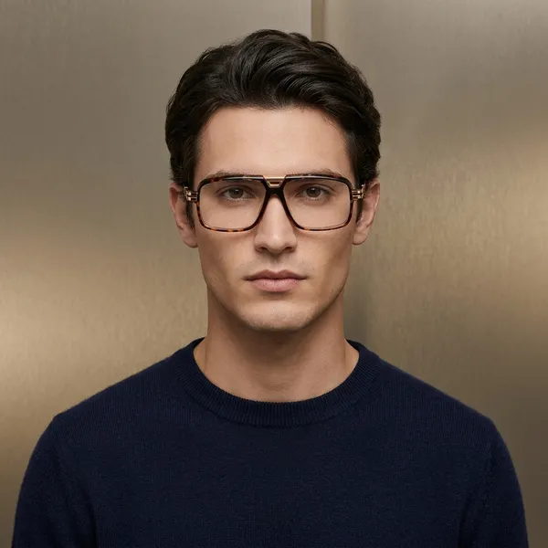 Vintage_Square_Frame_Clear_Lens_Fashion_Glasses_with_Gold_Accents