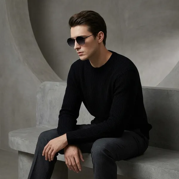 Rimless_Round_Gradient_Sunglasses_with_Double_Bridge_-_Black_Frame