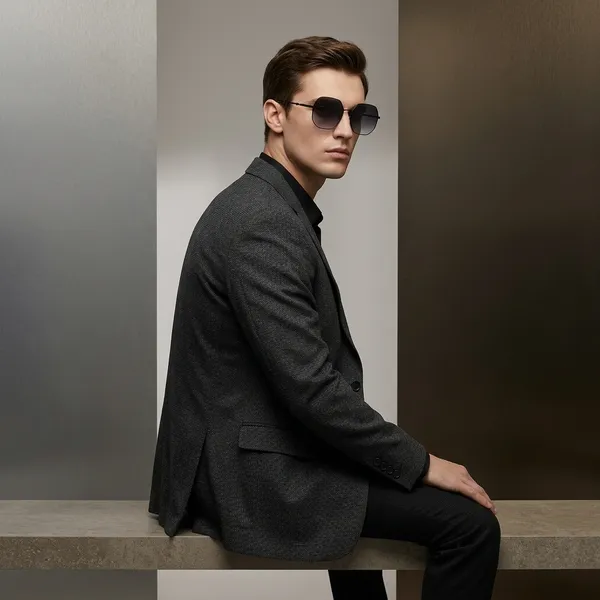 Oversized_Hexagonal_Gradient_Sunglasses_-_Black_Frame_with_Grey_Fade_Lenses