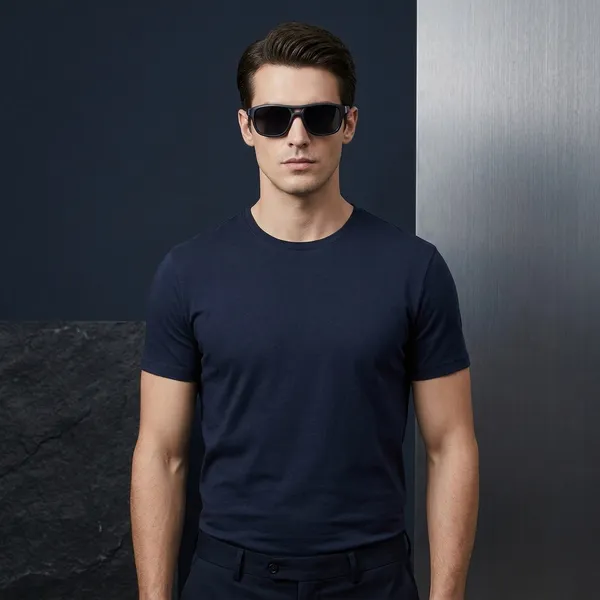 Stylish_Black/Navy_Wayfarer_POLARISED_Sunglasses_with_Dark_Lenses