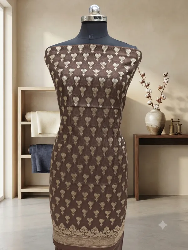 Royal_Chocolate_Brown_Banarasi_Silk_Unstitched_Suit_Set_with_Dupatta