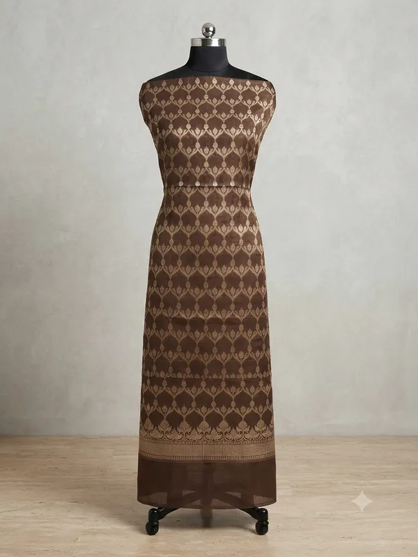 Royal_Coffee_Brown_Banarasi_Silk_Unstitched_Suit_Set_with_Dupatta
