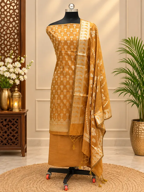 Royal_Mustard_Banarasi_Silk_Unstitched_Suit_Set_with_Dupatta