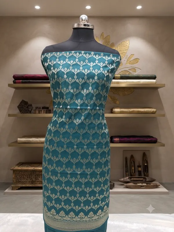 Silk_Dreams_Teal_Banarasi_Silk_Unstitched_Suit_Set_with_Dupatta