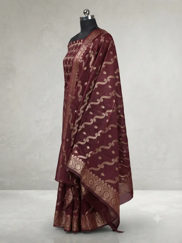 Silk_Dreams_Wine_Maroon_Banarasi_Silk_Unstitched_Suit_Set_with_Dupatta